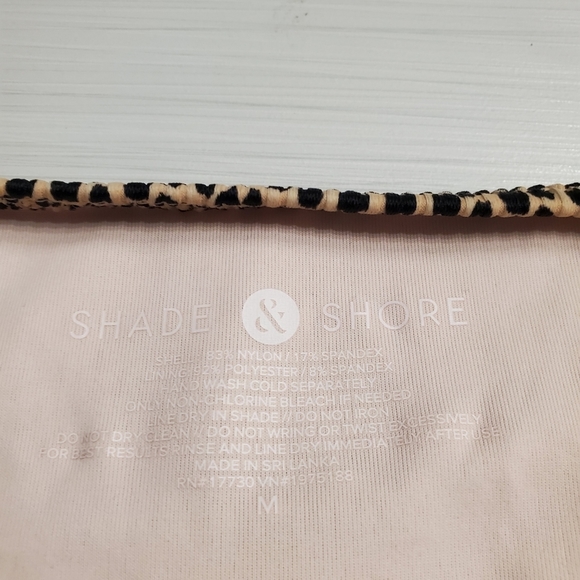 Shade & Shore Padded Push Up Bikini Top 34DD Bottoms M Leopard Print Ribbed Swim - Picture 12 of 16